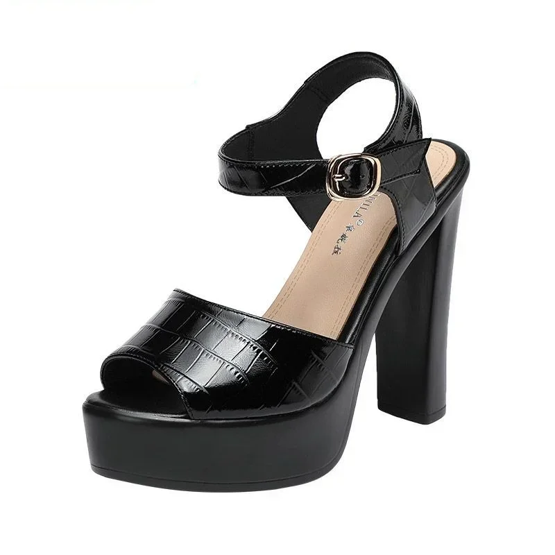 Women'S Fashion Korea - 10cm 13cm Fashion Genuine Leather Sandals