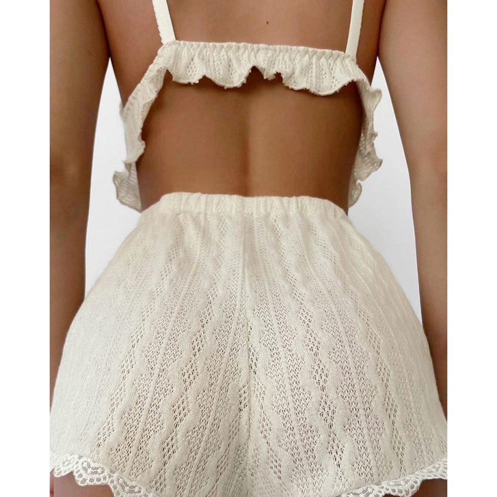 Lace Trim Ruffle Hem Cable Tex - огляд і ціна Lace Trim Cami