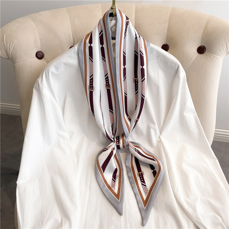 Fashion Print Long Silk Scarf  - огляд і ціна Women Fashion Necktie