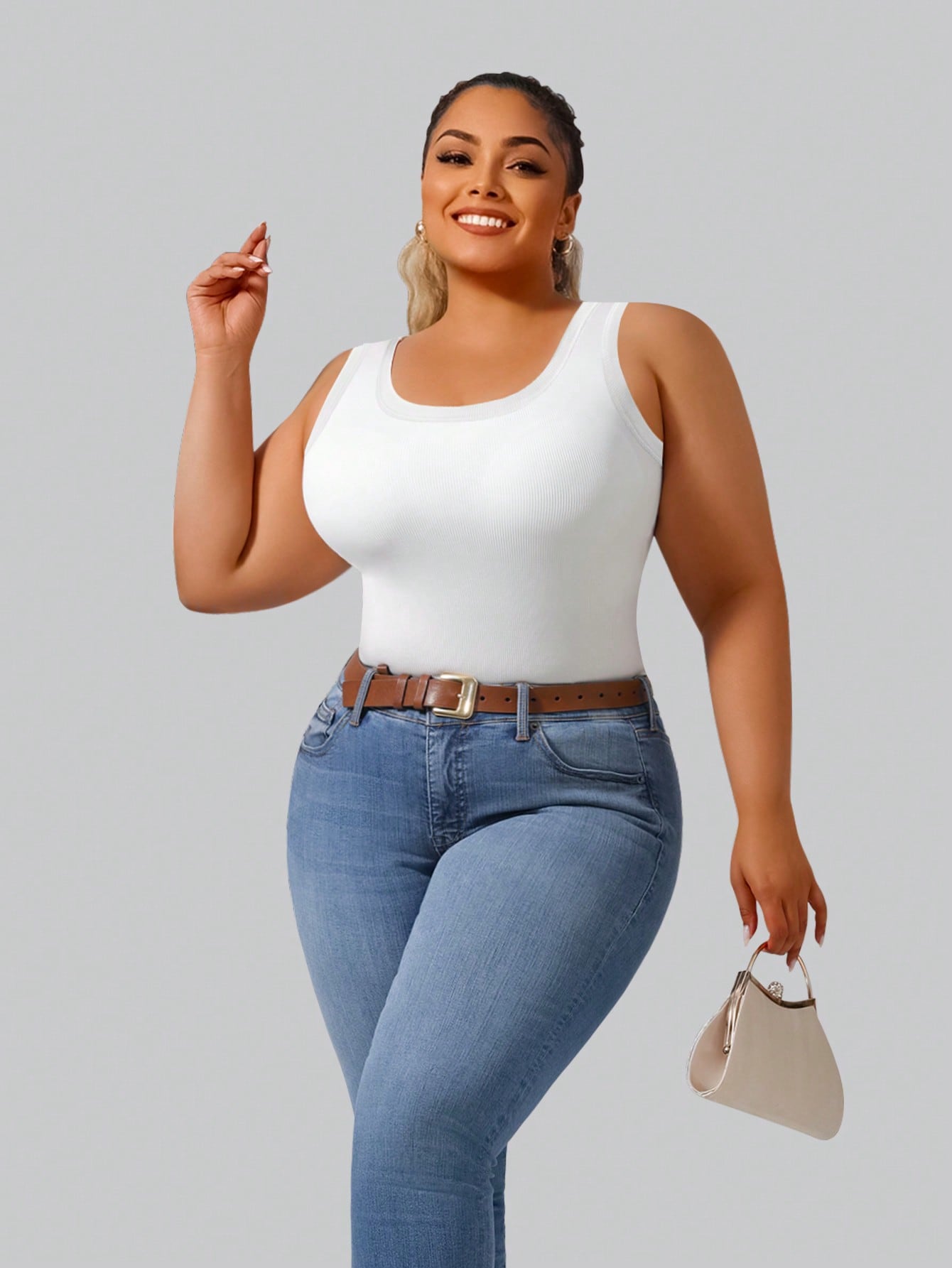 Plus Size Women's Solid Ribbed - огляд і ціна Lace Trim Cami