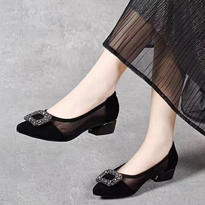 Elegant Pointed Toe Mesh Block - огляд і ціна Women'S Fashion Shoes